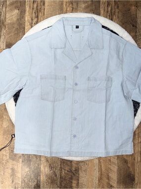 Ananke Light Blue Short-Sleeve Button-Down Casual Shirt